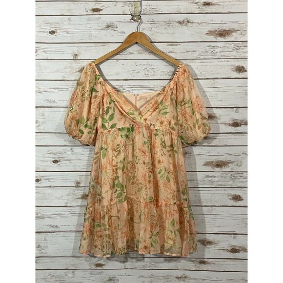 Lovecolette Floral Babydoll Dress - Peach - Medium - Picture 11 of 13